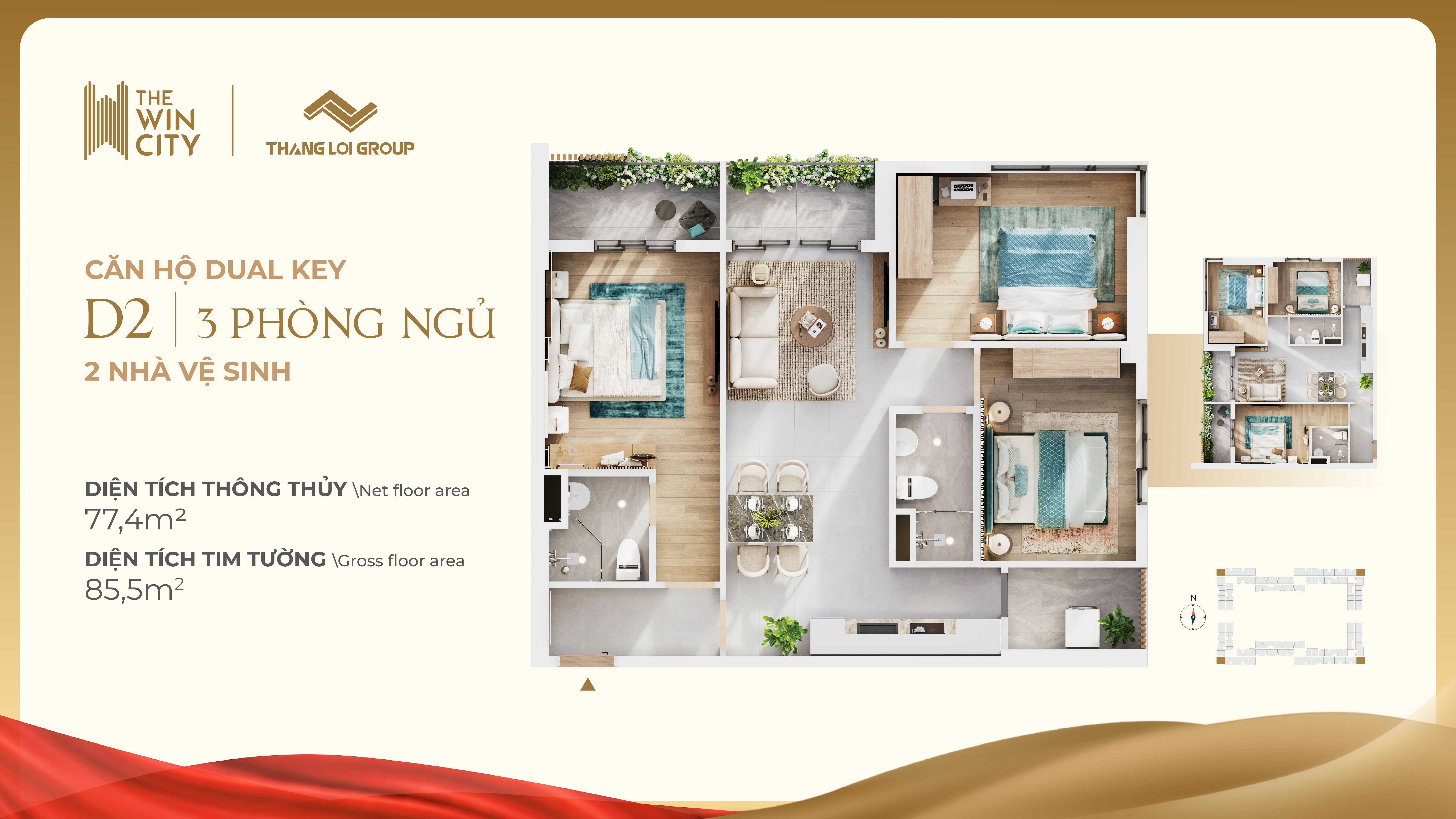 Mặt bằng căn Dual Key The Win City